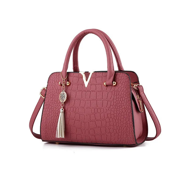 Women's Snake Pattern Crossbody Shoulder Bag Rubber Red