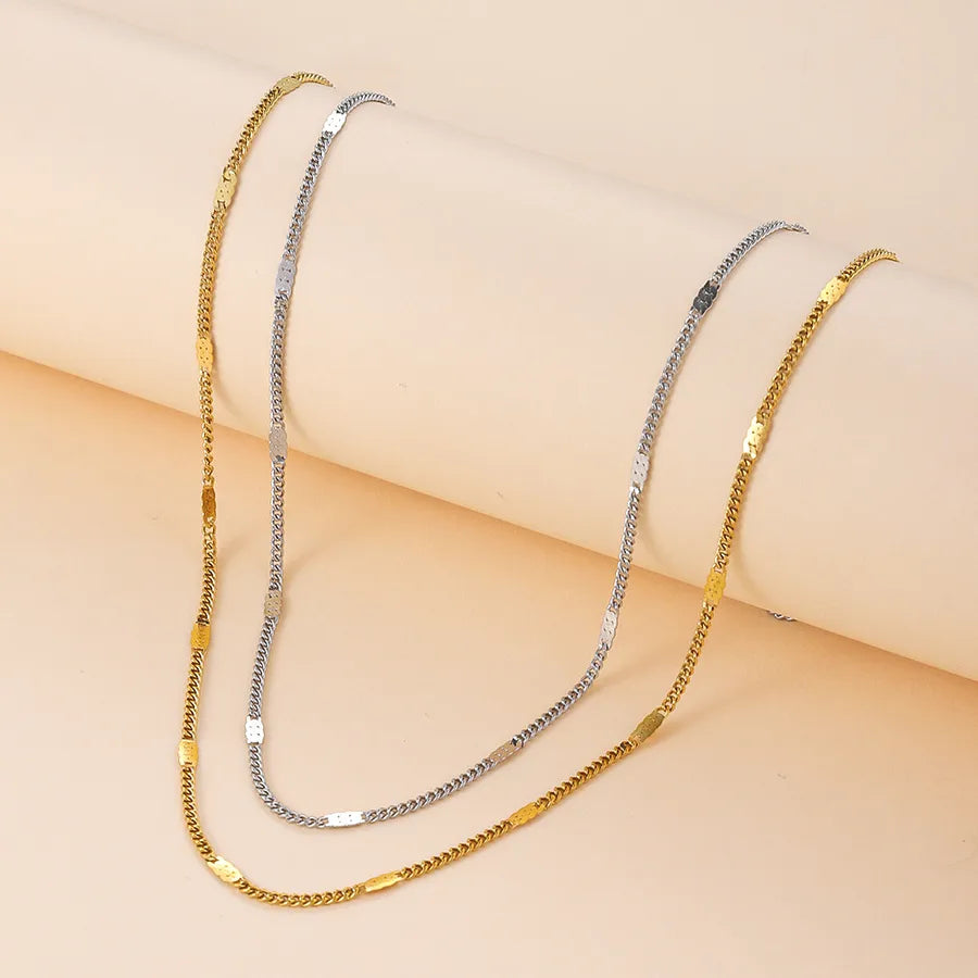 18K Gold Geometric Titanium Steel Necklace