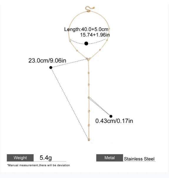 Gold Y-Chain Stainless Steel Pendant Necklace