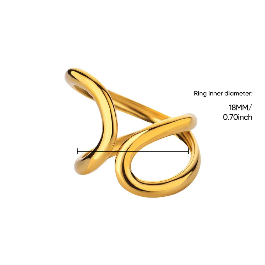 18K Gold Plated Geometric Open Ring 5