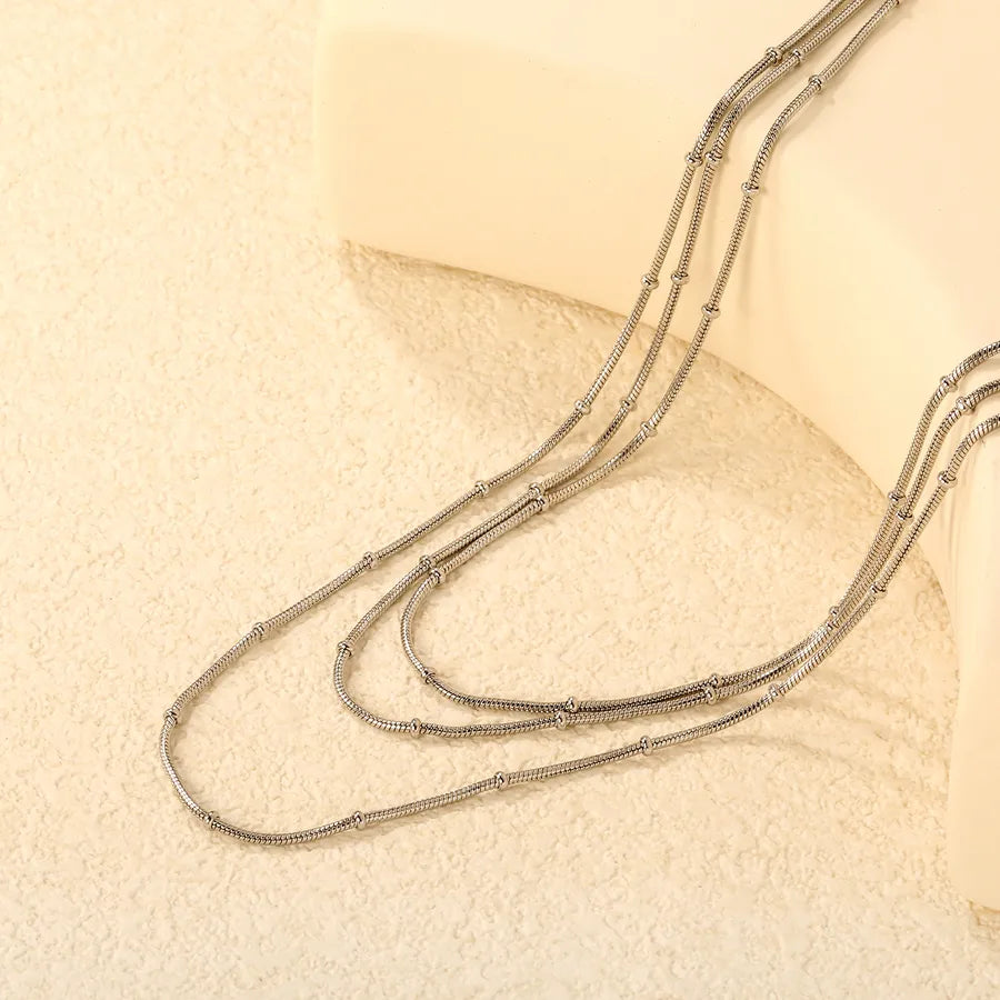 Minimalist Stainless Steel Bead Chain Necklace