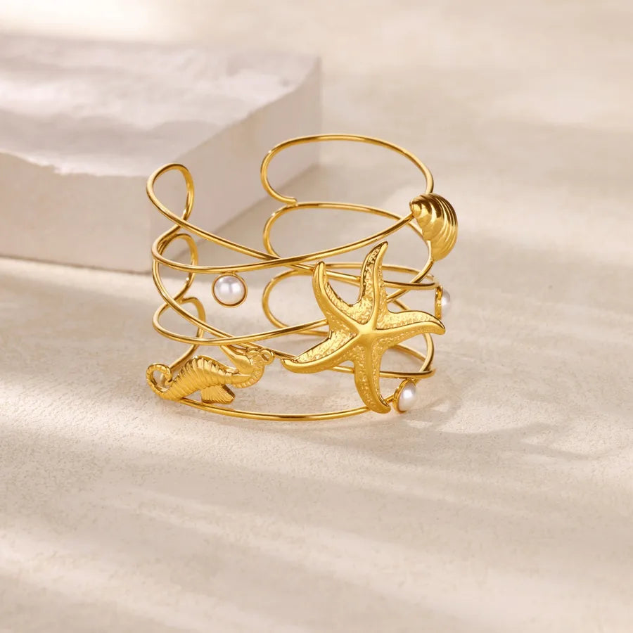 Gold Shell Stainless Steel Bracelet