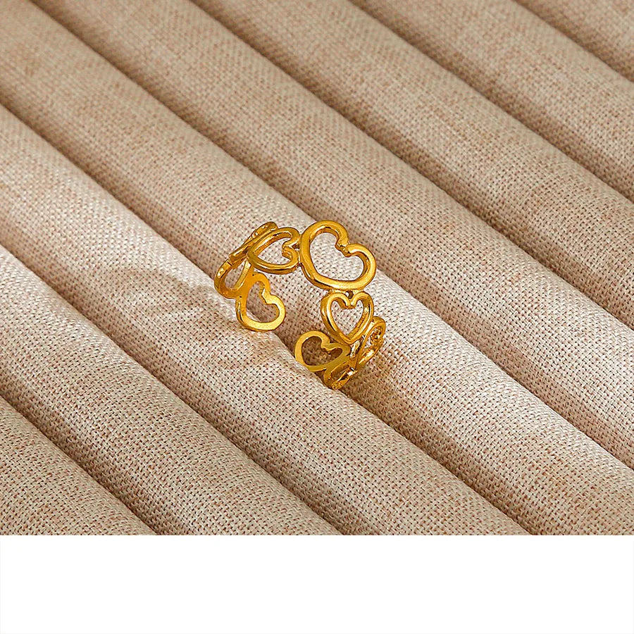 Heart Pattern Stainless Steel Ring 11