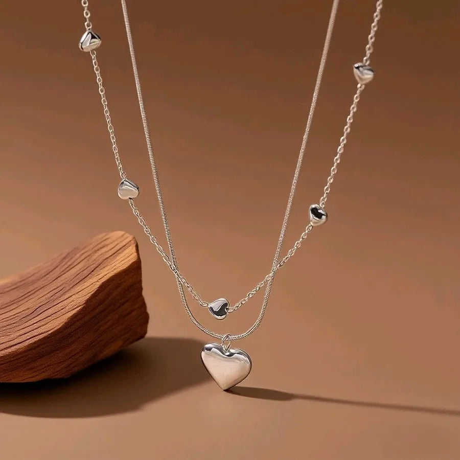 Titanium Steel Heart Pendant Necklace