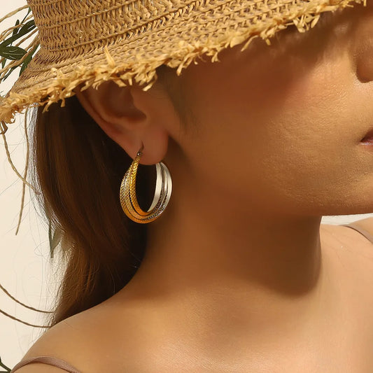 Gold & Silver Gradient Stainless Steel Earrings