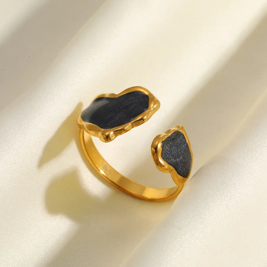 18K Gold Plated Open Heart Ring Classification of Nail Art Accessories-Adjustable