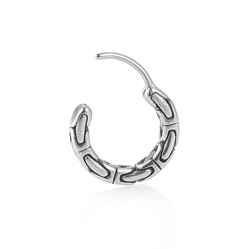 Unisex Silver Stainless Steel Clip-On Hoop Earrings
