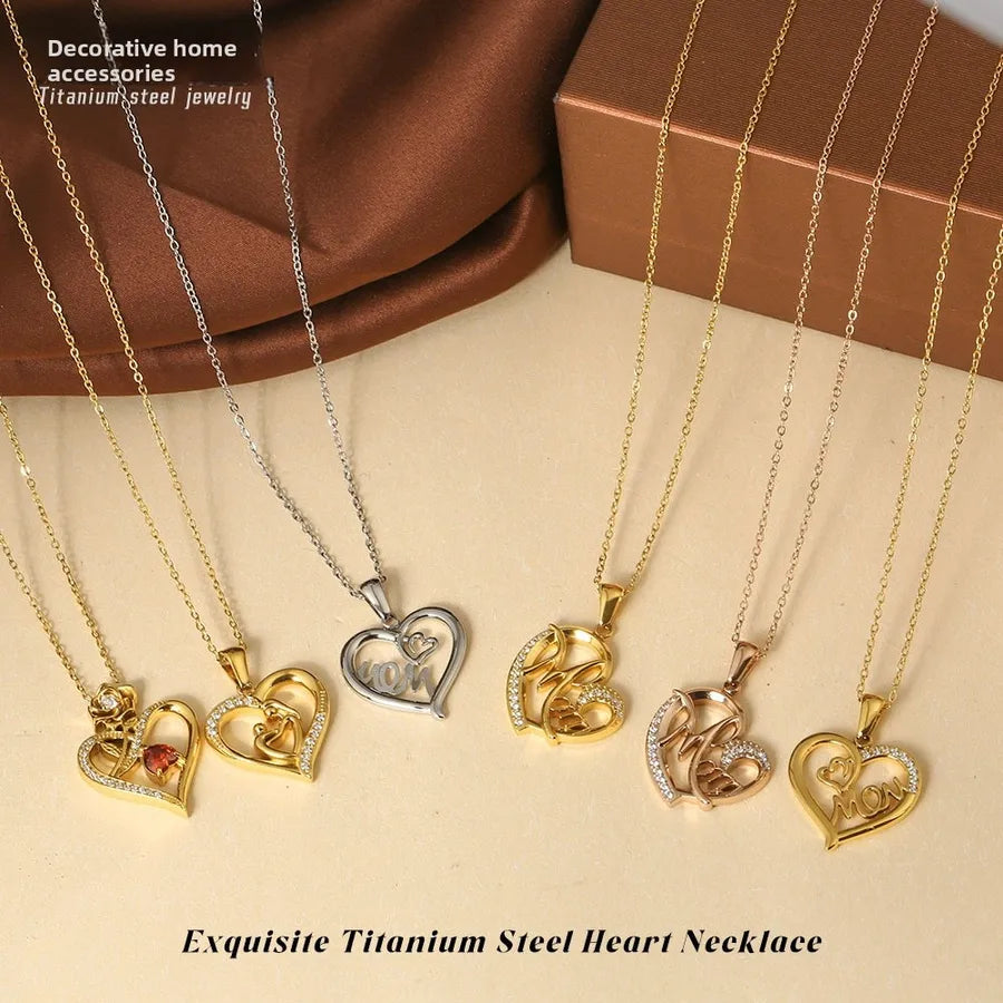 Gold Heart Pendant Necklace for Women