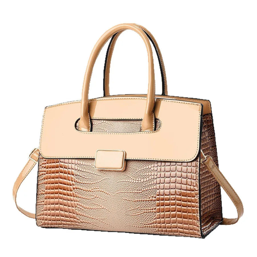 Crocodile Pattern PU Shoulder Tote Bag