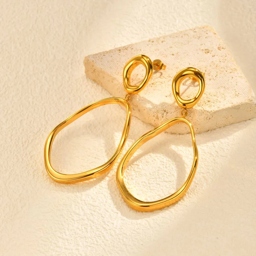 Women's 18K Gold Geometric Stainless Steel Earrings