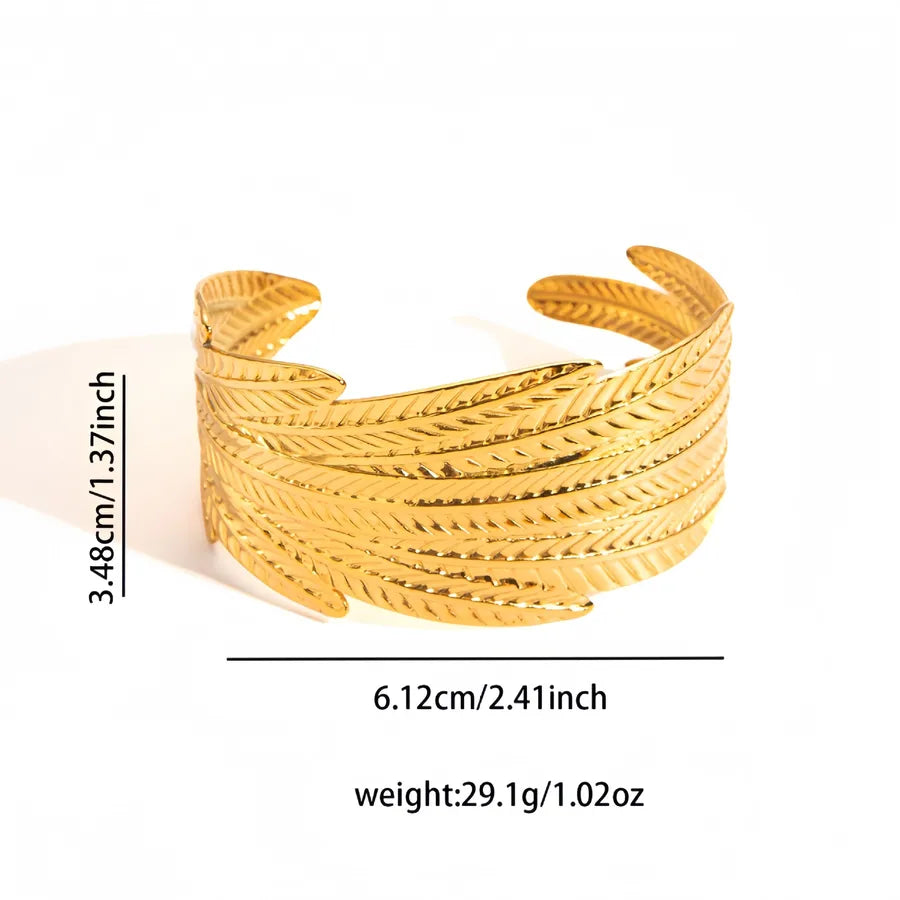 Elegant Open Stainless Steel Bangle Bracelet