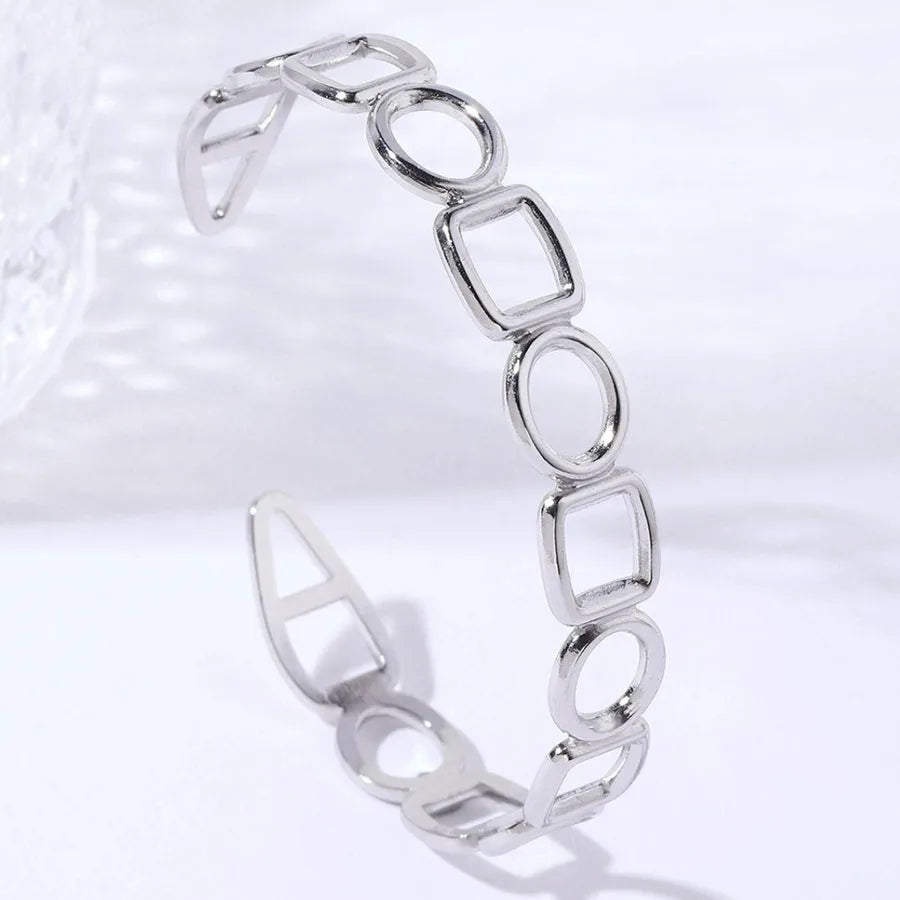 Unisex Titanium Steel Wide Cuff Bracelet WSZ011-1 Adjustable Opening