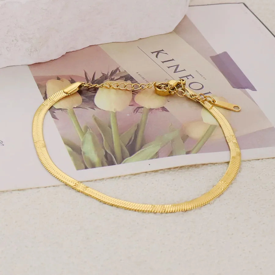 Gold Plated Stainless Steel Asymmetric Bracelet Average Size Gold Style 41