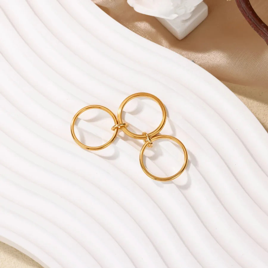 18K Gold Plated Geometric Stainless Steel Ring