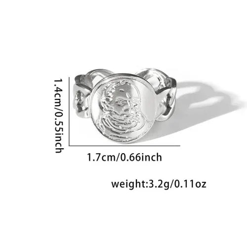 Titanium Steel Fish Tail Ring for Women Adjustable Opening TYR0346$