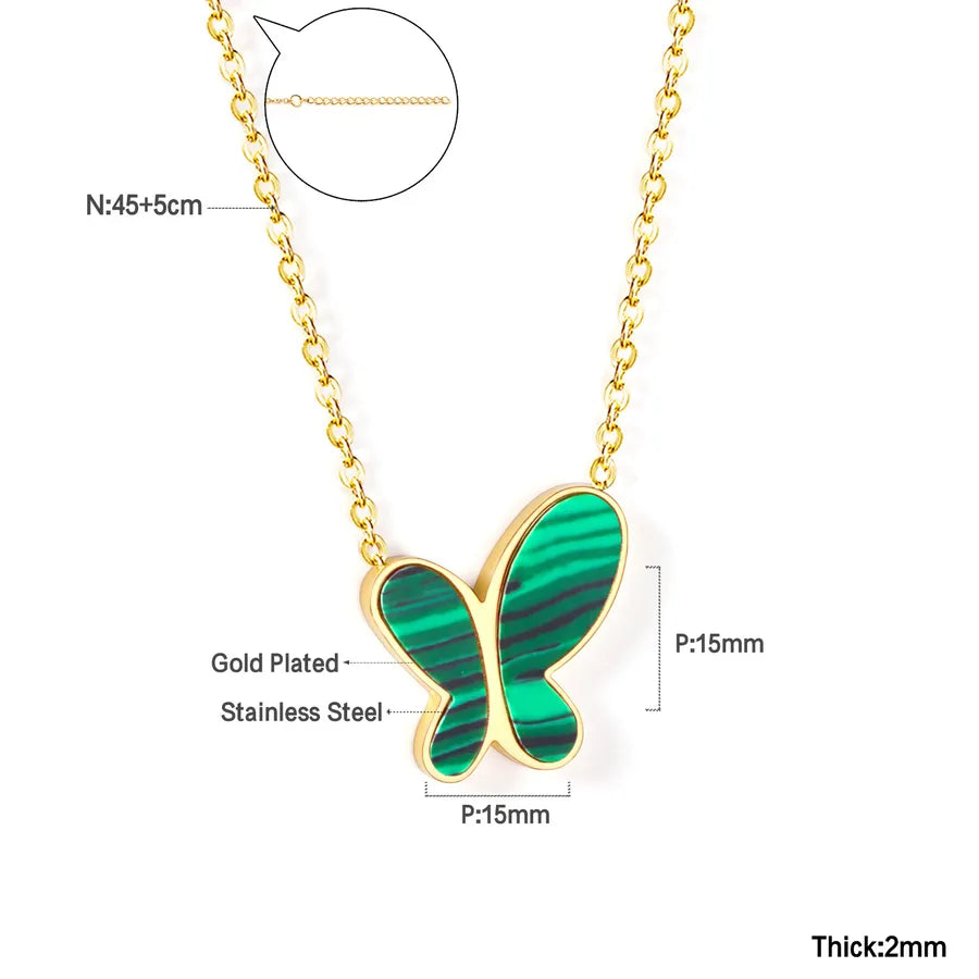 Gold Butterfly Pendant Necklace NE25150JG