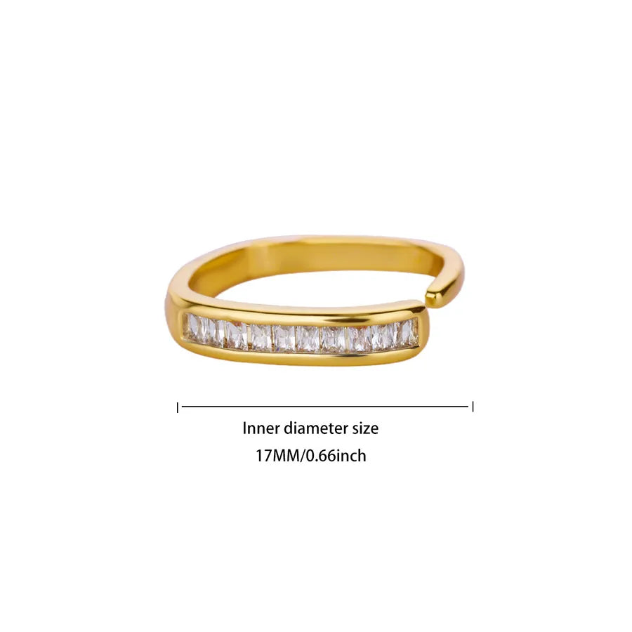 Elegant Geometric Open Ring in 18K Gold JZ8408G