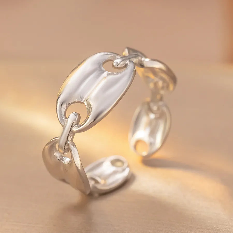 Personalized Titanium Steel Textured Couple Ring K222 Steel Color Ring Open