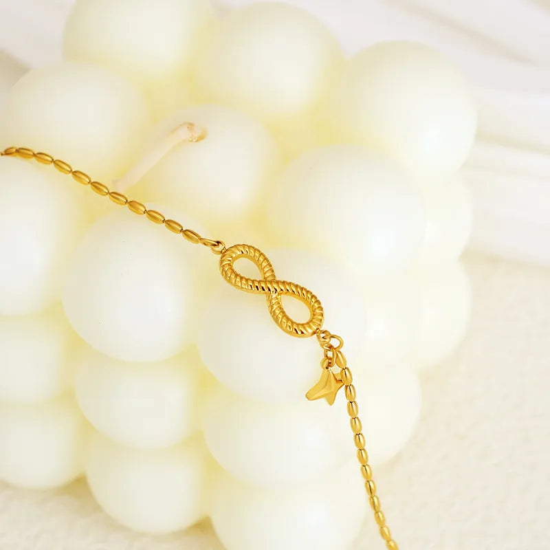 Gold Infinity Love Bracelet with Stars