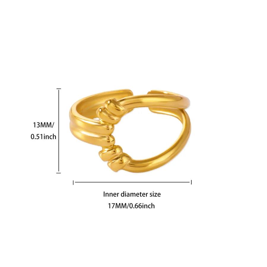 18K Gold Plated Geometric Floral Open Ring 4