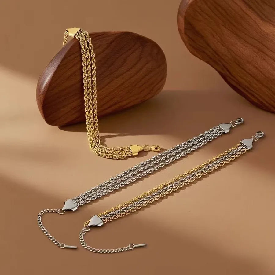 Women's Multi-Layer Geometric Bracelets Set