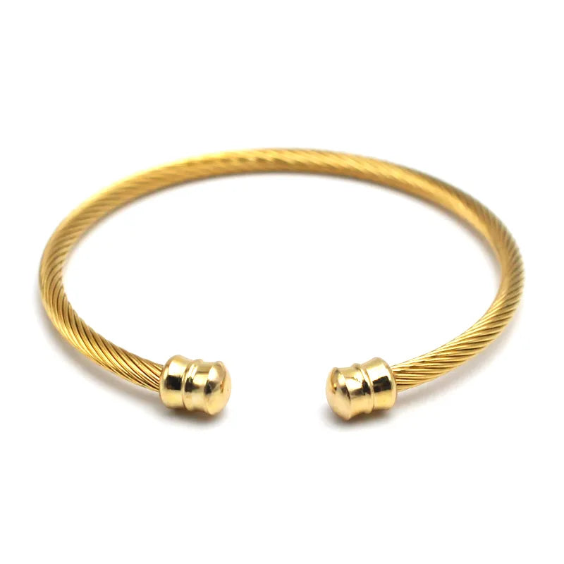 18K Gold Minimalist Wire Rope Bracelet