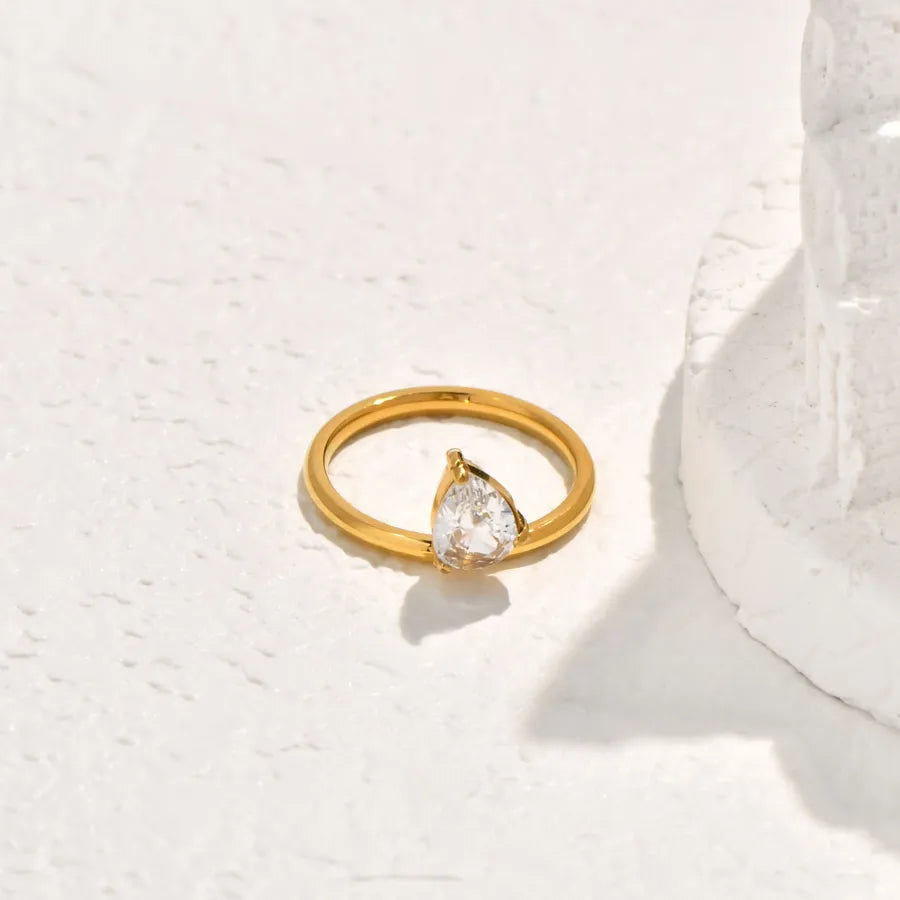 Gold & Silver Geometric Zircon Ring Gold 2