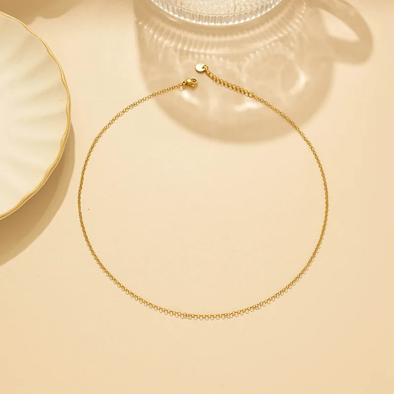 Gold Stainless Steel Unisex Chain Necklace