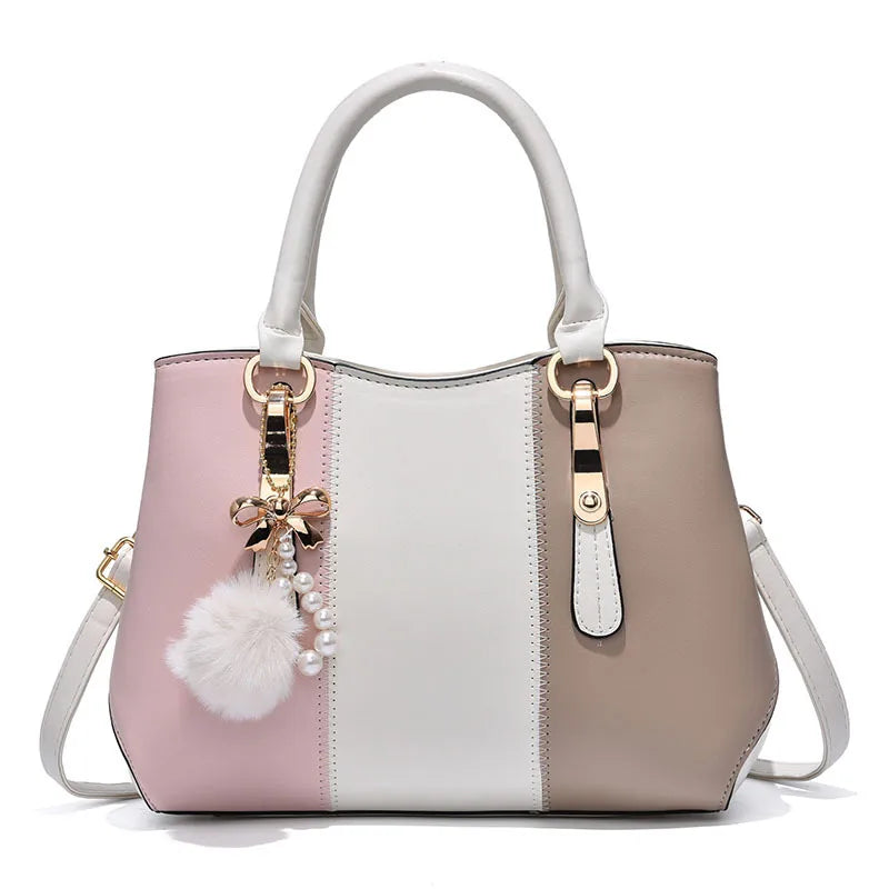Women's Large Capacity Colorblock Shoulder Bag