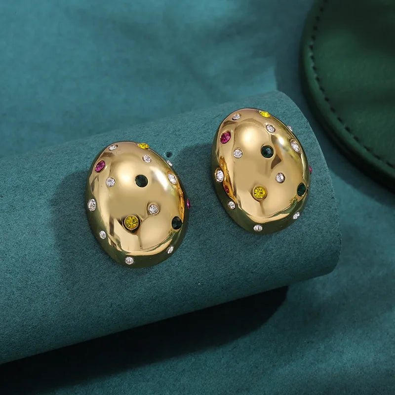 Bold Titanium Steel Large Hoop Earrings ES072