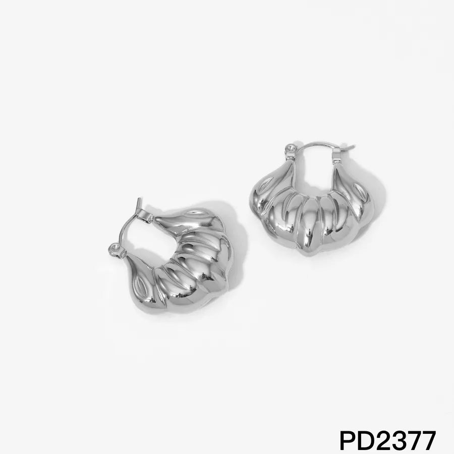 Elegant Geometric Stainless Steel Earrings Silver PD2377