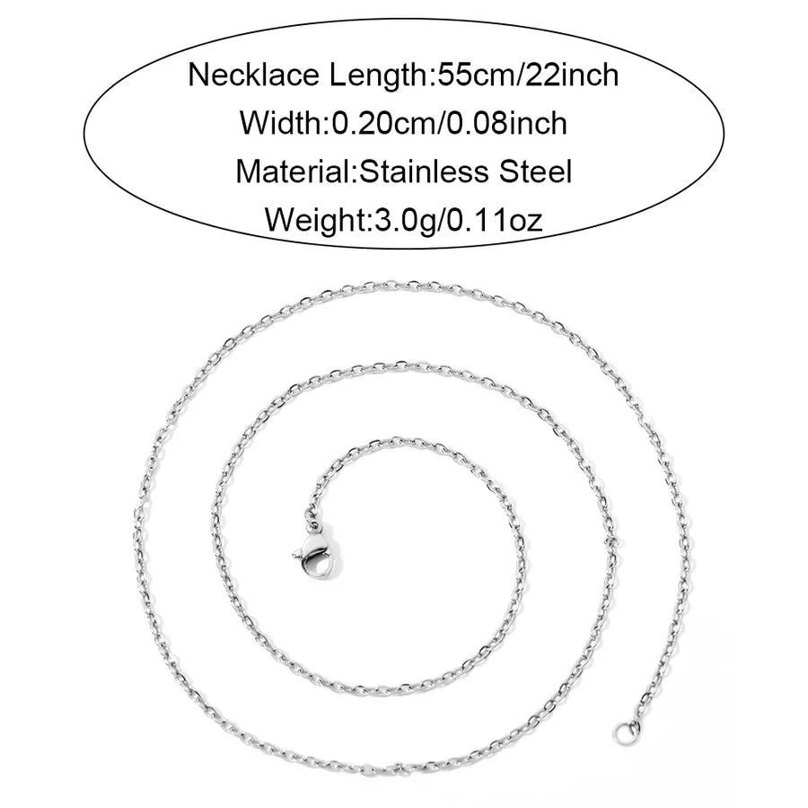 18K Gold Plated Stainless Steel Cross Chain Necklace 55cm Silver S05