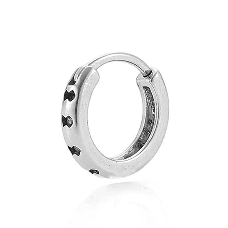 Unisex Silver Stainless Steel Clip-On Hoop Earrings Average Size Silver 4#