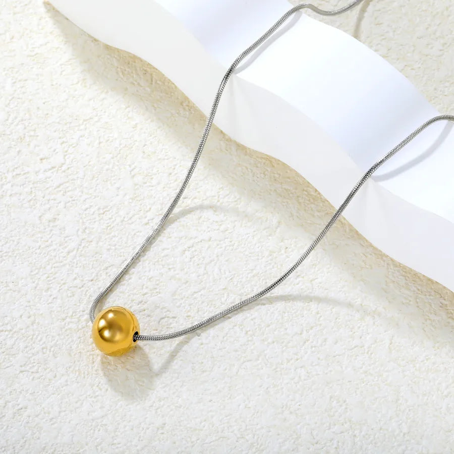 Gold Stainless Steel Geometric Pendant Necklace