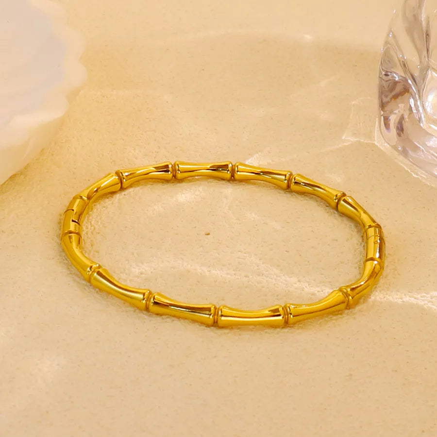 18K Gold Plated Star & Snake Stainless Steel Bracelet Average Size Gold Style 22