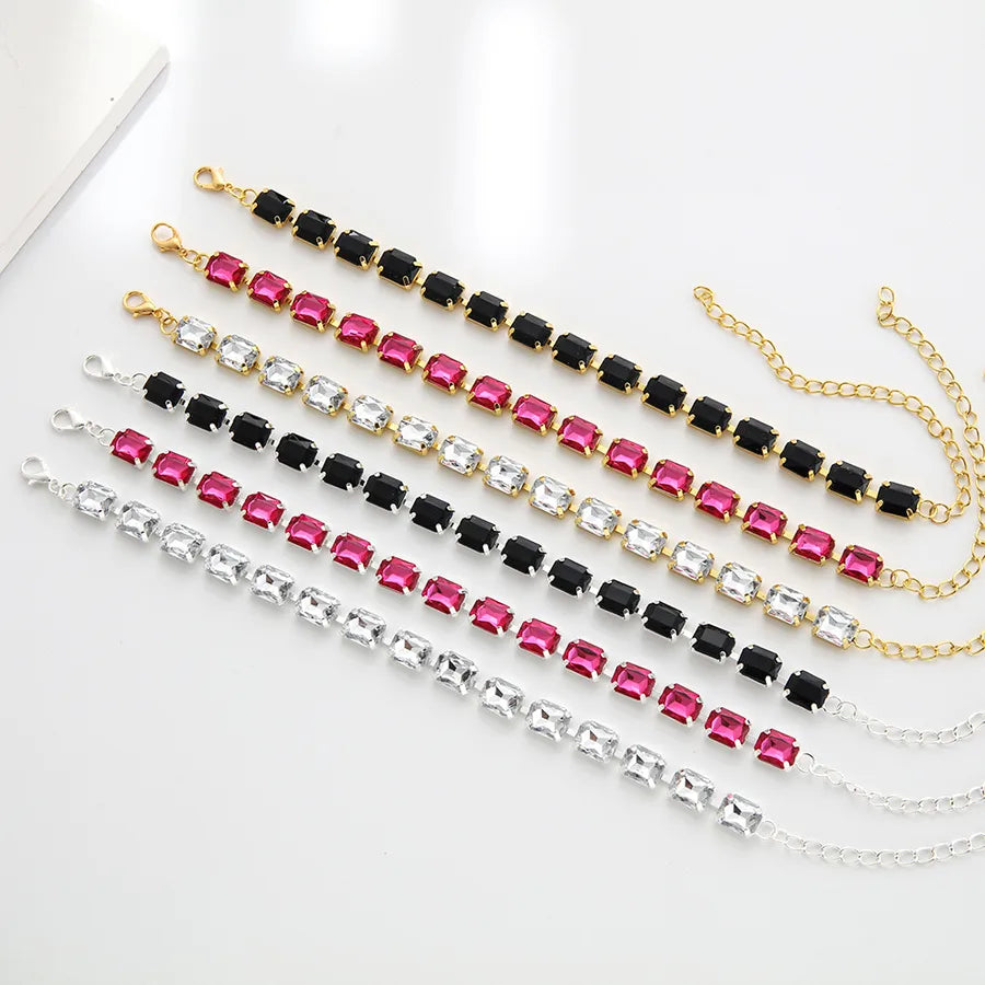 Colorful Geometric Crystal Anklet Bracelet