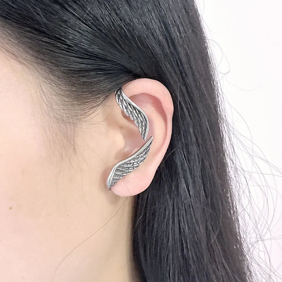 Unisex Angel Wing Clip-On Ear Cuff