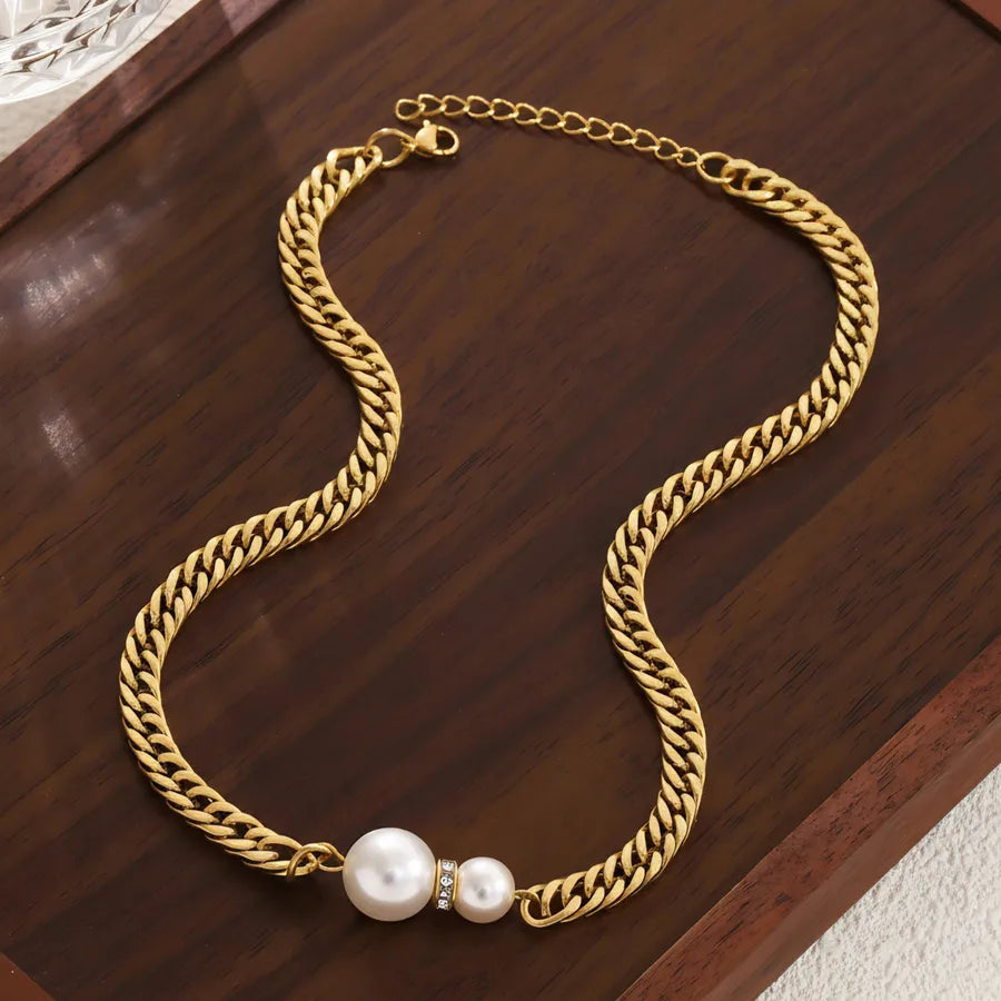 18K Gold Baroque Pearl Choker Necklace