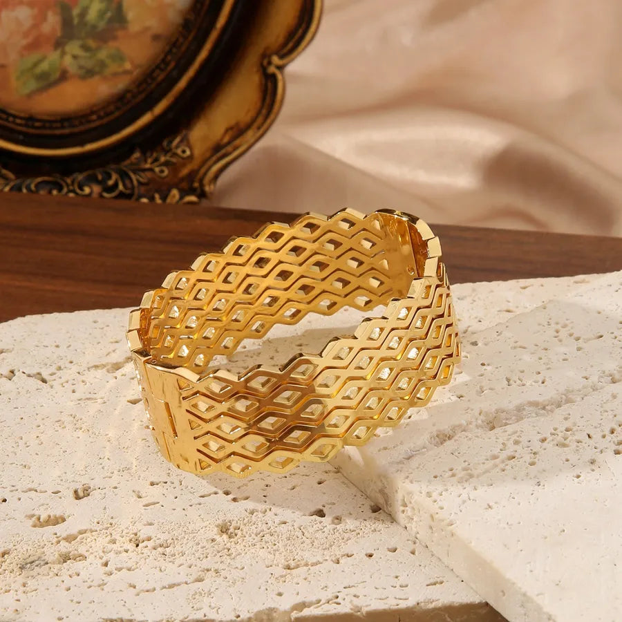 18K Gold Plated Honeycomb Zircon Ring