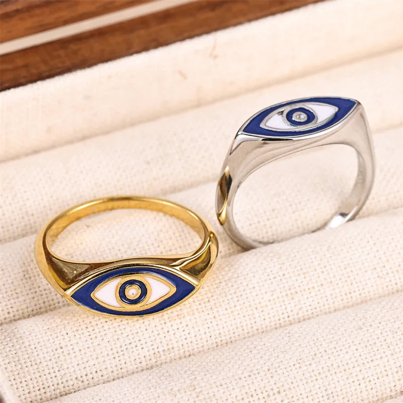 18K Gold PVD Devil's Eye Stainless Steel Ring