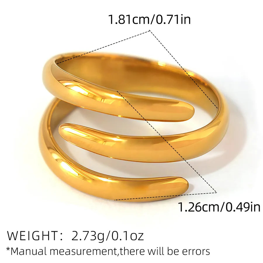 18K Gold Geometric Flower Ring Set for Women