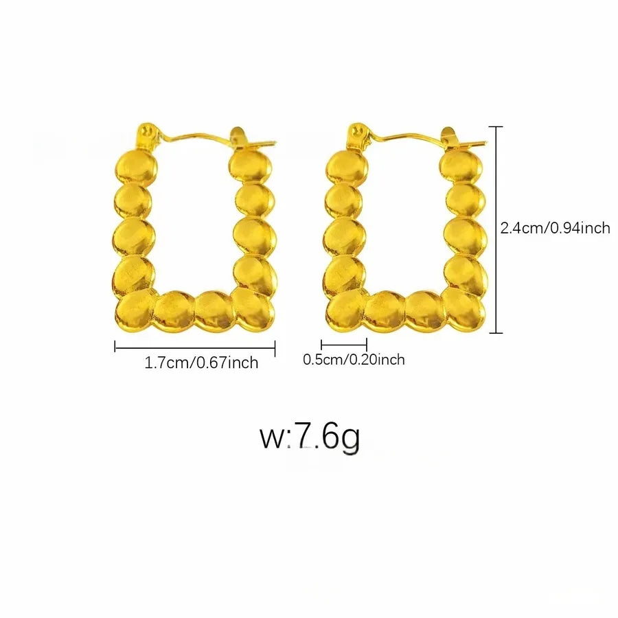 Elegant Gold Titanium Steel Hoop Earrings