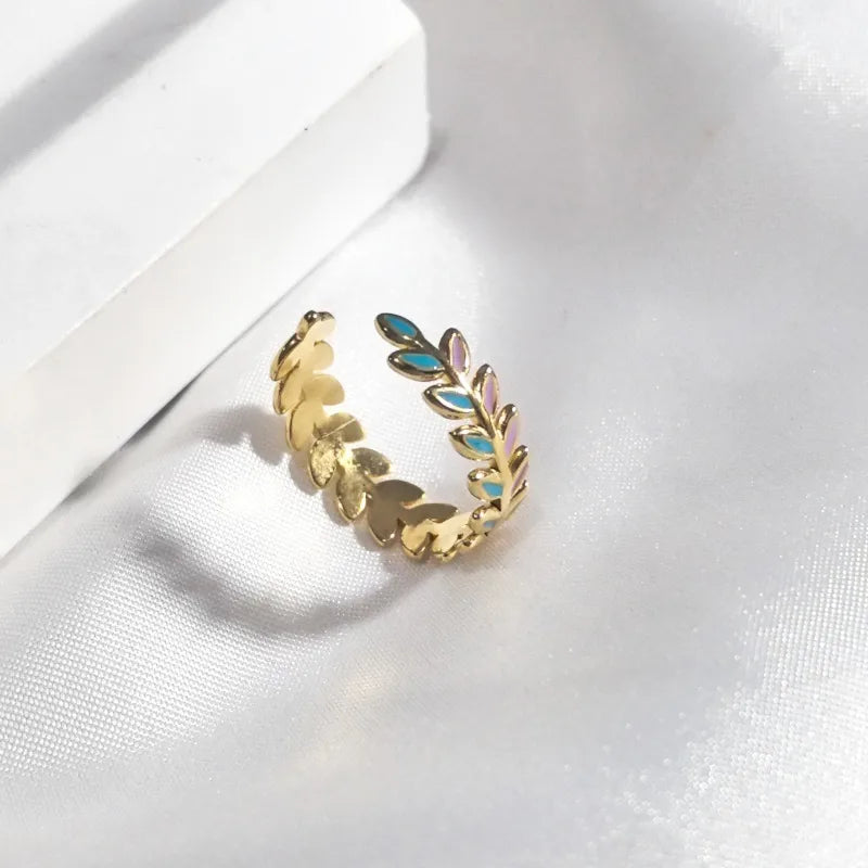 18K Gold Plated Open Wheat Ring