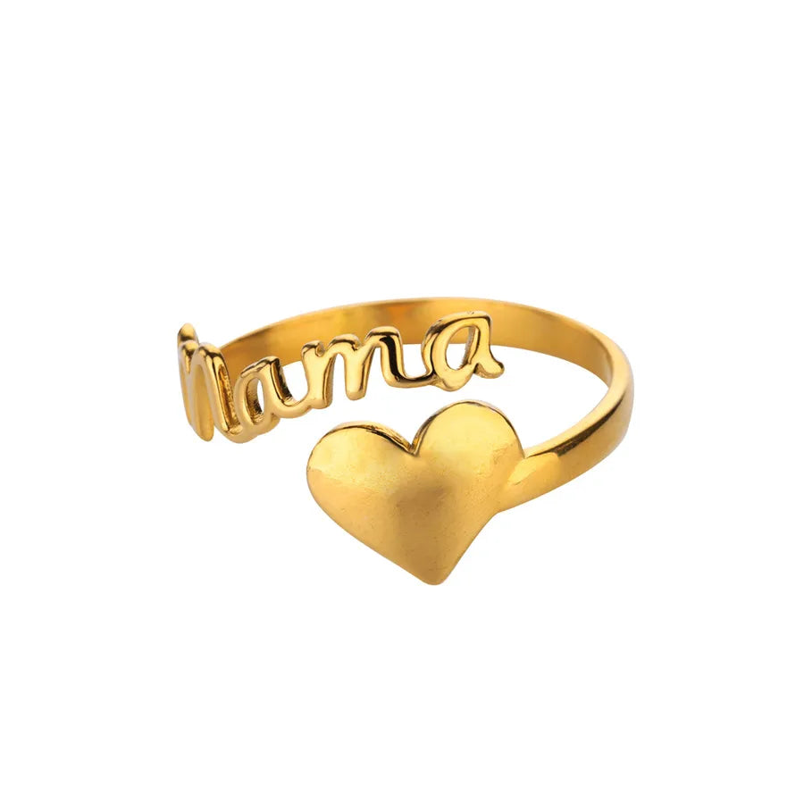 Gold MAMA Heart Ring – Stainless Steel