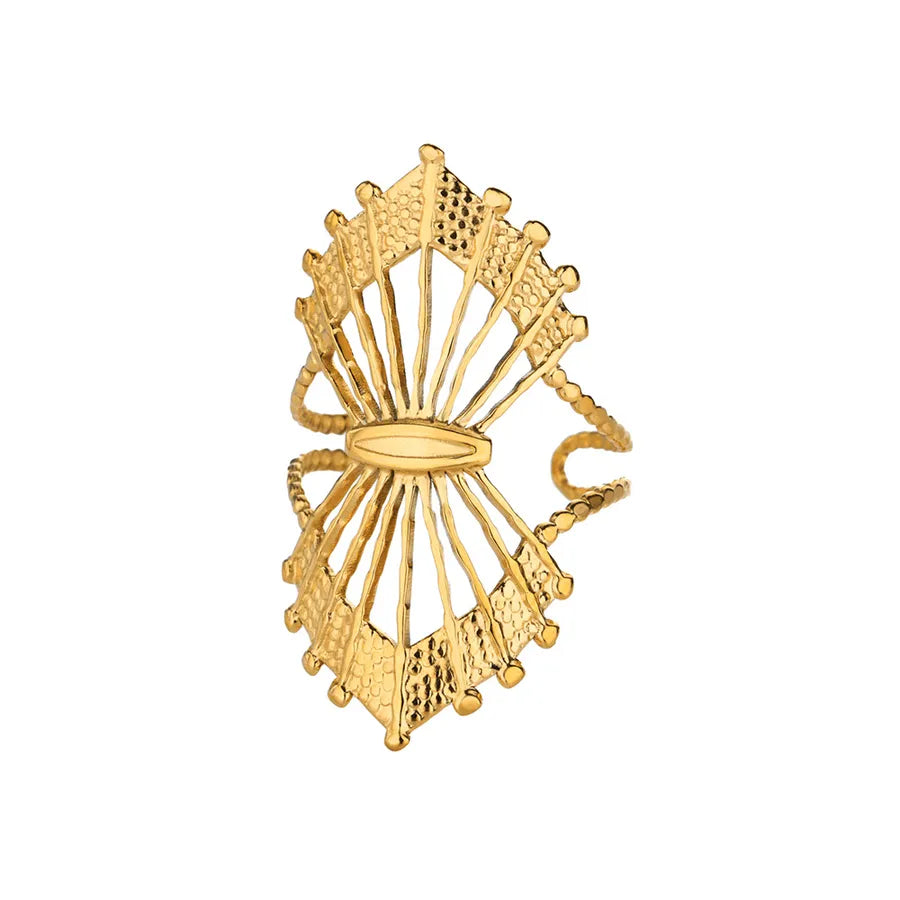 Gold Starfish Adjustable Ring – Stainless Steel 32