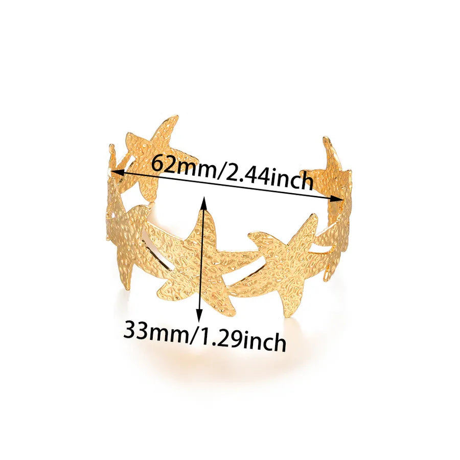 Geometric Butterfly & Flower Open Bangle Bracelet B1739G [Iron Material]