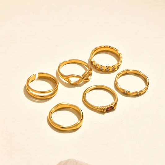 Gold Infinity Zircon Ring for Women