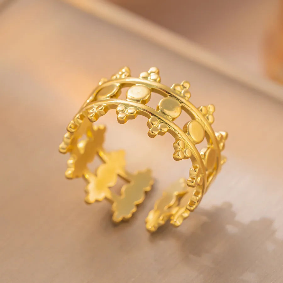 Adjustable Titanium Steel Fashion Ring K79 Gold Ring Adjustable