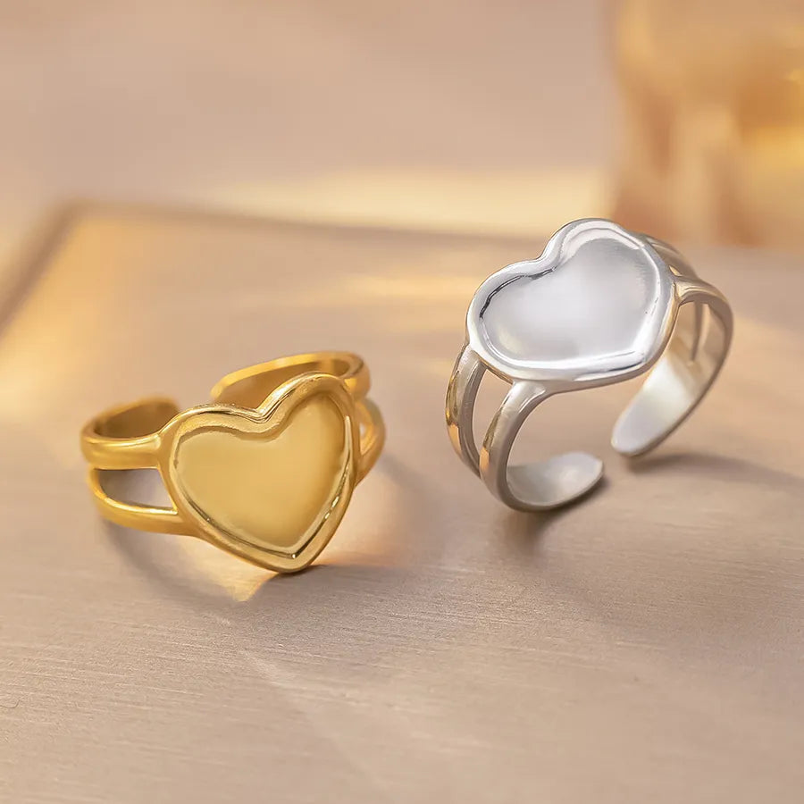 Heart-Shaped Titanium Steel Adjustable Ring