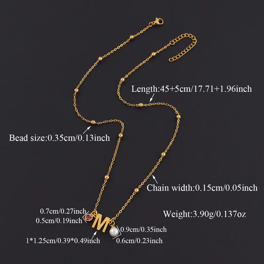 18K Gold Plated Heart & Letter Pendant Necklace